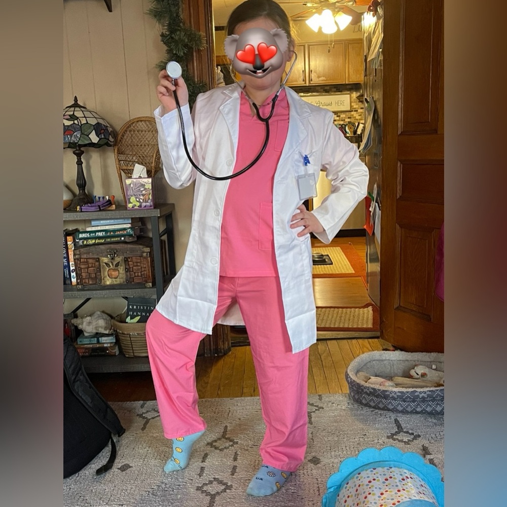 Pink and White Doctor Costume Set childrens size 10/12